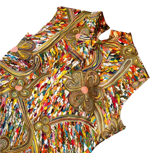 Vintage Dresses & Skirts - Vintage 60s Incredible Psychedelic Flower Power Print Shift Dress